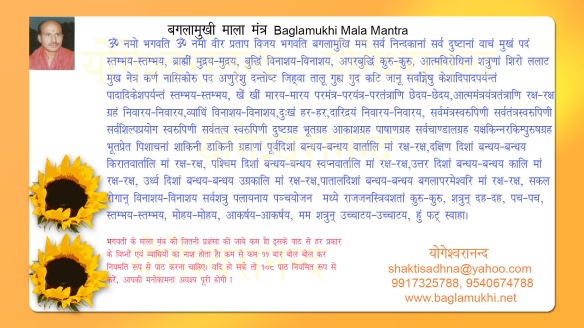 Baglamukhi Mala Mantra in Hindi and Sanskrit